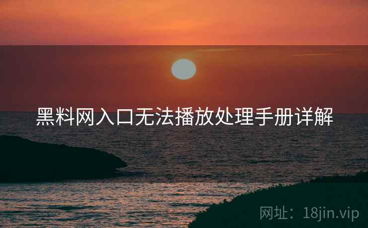 黑料网入口无法播放处理手册详解